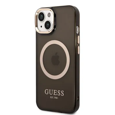Produktbild von Guess Translucent MagSafe Compatible Case für iPhone 14 Plus schwarz