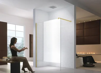 Zdjęcie produktu dla Glaszentrum Hagen - (Typ-GD] 140x200 cm kabina prysznicowa walk-in - kabina prysznicowa z profilem aluminiowym w kolorze złotym?