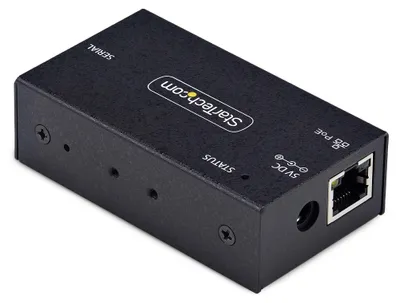 Immagine prodotto di StarTech.com Adattatore da seriale a POE Ethernet a 1 porta, server IP TCP seriale, montaggio a parete/DIN, adattatore Ethernet RS232/LAN PoE 802.3af, adattatore da RS232 a RJ45/RS232 su Ethernet per dispositivi remoti RS232