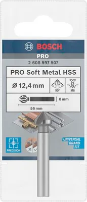 Produktbild von PRO Soft Metal HSS Kegelsenker, 12,4 x 56 mm, M6
