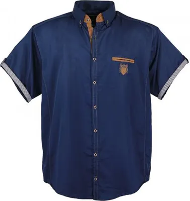 Produktbild von Lavecchia Herren Kurzarmhemd 1128 (Navyblue, 5XL)