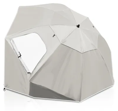 Obrázek produktu pro Slunečník Ikodm 210 cm, UPF 50+, přenosný plážový slunečník, sklopný a vodoodpudivý, vhodný na pláž, balkon, do zahrady i na dovolenou, béžový