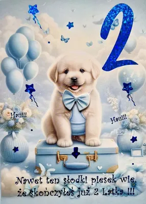 Immagine prodotto di Biglietto d'auguri per un bambino di 2 anni con adesivo e decorazioni dorate