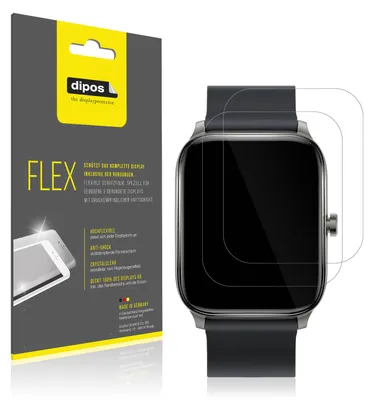 Zdjęcie produktu dla 2x folia ochronna do smartwatcha Haylou GST, 100% pokrycia wyświetlacza, Dipos Flex