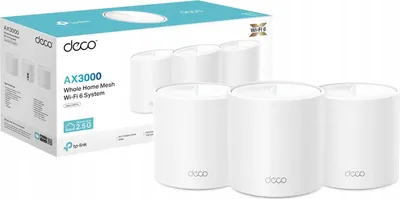Zdjęcie produktu dla TP-Link Deco X50 Pro, Biały, Wewnętrzny, System siatki, Dual-band (2.4 GHz/5 GHz), Wi-Fi 6 (802.11ax), 2402 Mbit/s