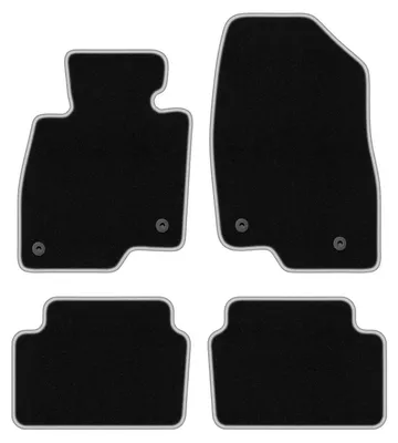 Produktbild von Fußmatten Automatten Velours Schwarz/Silber für Mazda 6 GJ III 2012- Set 4-tlg
