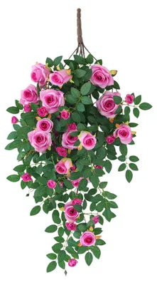 Produktbild von Künstliche Blumen-Rattan-Dekoration, 6 künstliche Rosenranken mit künstlichen Blütenköpfen aus Seide, ideal für DIY-Hochzeitszimmer-Hintergrunddekoration