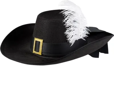 Produktbild von Boland - Hut Musketier, aus Filz, Schwarz, Karneval, Mottoparty, Kostüm, Verkleidung, Accessoire