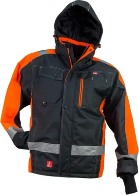 Produktbild von Warme Arbeitsjacke Y-8368 ORANGE Größe 2XL Schutzjacke Winterjacke mit Kapuze Berufsjacke gefüttert Jacke Warnschutzjacke Herrenjacke