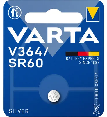 Image de Varta 1x 1.55V V 364, Silberoxid, Bouton/pièce, 1.55 V, 2.15 mm, 6.8 mm, 0.33 g