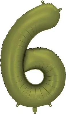 Produktbild von Folienballon Zahl „6“, 86cm, oliv