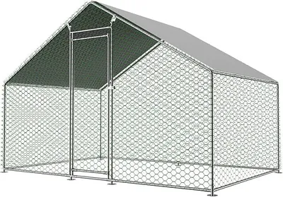 Productafbeelding van 6 meter? Metalen ren voor kippen, kippenhok 3x2x2 meter - Met waterdichte PE-stof en veiligheidsslot - Ruime ren voor kippen, konijnen en andere kleine dieren (3x2x2 meter)