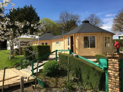 Immagine prodotto di Pavillon Gartenpavillon Grillkota Grillhütte Holz Rustikal Pavillons & Pergolen