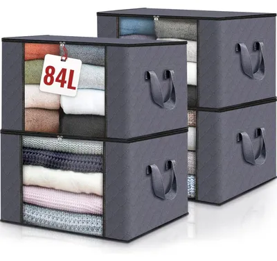 Image de Lot de 4 paniers de rangement avec fenêtre transparente