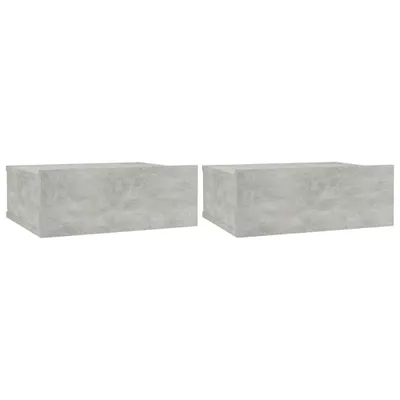 Immagine prodotto di Comodini Pensili 2pz Grigio Cemento 40x30x15 Legno Multistrato