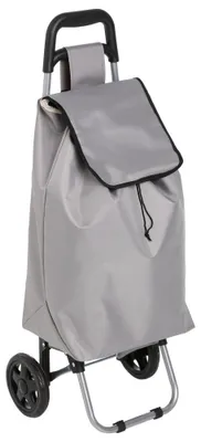 Productafbeelding van 5Five: Een eenvoudig, slim winkelwagentje, verkrijgbaar in polyester, in de kleuren grijs, zilver of zwart. Afmetingen: 91,5 cm x 35 cm x 28,5 cm