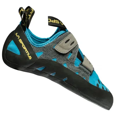 Tarantula Kletterschuhe von La Sportiva; blau-grau mit Klettverschluss; ideal für Kletterer.
