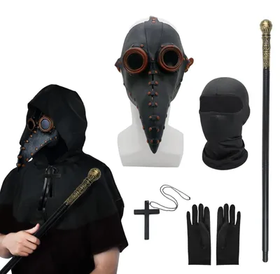 Immagine prodotto di Omgoods - Set costume da medico della peste con maschera e accessori, ideale per Halloween