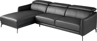 Produktbild von Angel Cerdá Linkes Chaiselongue-Sofa aus schwarzem Leder 6040