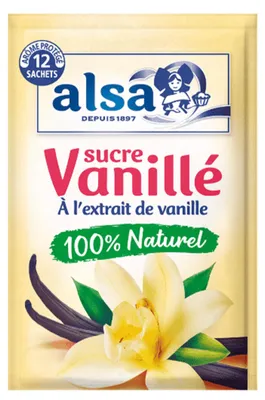 Produktbild von Alsa Vanillezucker mit natürlichem Extrakt – 12 Beutel (90g) für feine Desserts