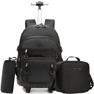 Produktbild von Schulranzen Trolley Mädchen mit Rollen, Grundschule, Kinderkoffer, A-aschwarz, 42x30x20cm