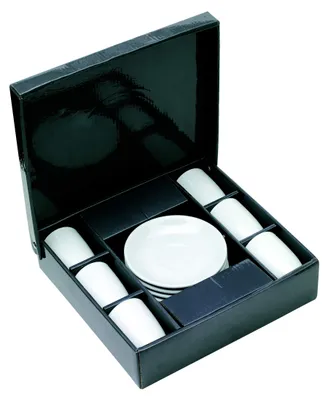 6 Espressotassen aus Porzellan mit Untertassen, Geschenkverpackung