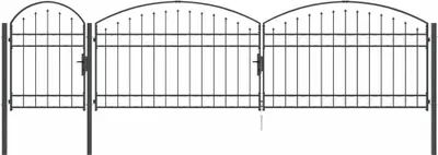 Obrázek produktu pro vidaXL Zahradní branka s klenutým vrchním dílem, Assen, šedá, 500 x 75 cm, ocel