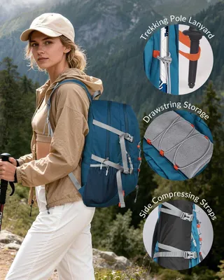 Produktbild von Wanderrucksack 35 l, blau, für Wandern, wasserdicht, leichter Trekkingrucksack