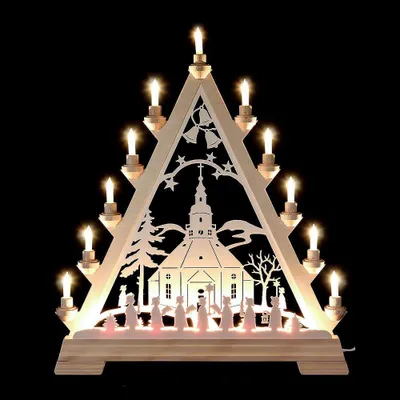 Produktbild von Lichterspitze Seiffener Kirche (56cm) von Kunstgewerbe Taulin