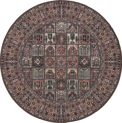 Immagine prodotto di Interiyou Tappeto lavabile Gent multicolore/rosso ø 120 cm rotondo