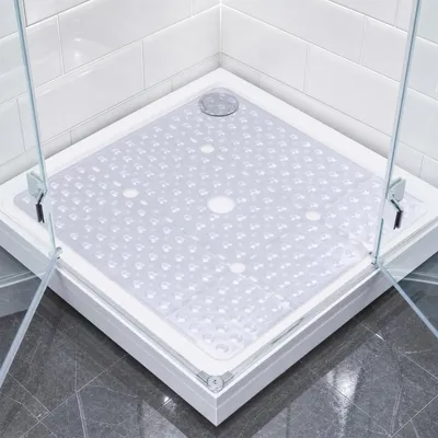 Immagine prodotto di Tappetino antiscivolo per doccia, 70x70 cm, in PVC trasparente bianco, con ventose