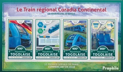 Produktbild von Briefmarken Togo 2016 Mi 7889-7892 Kleinbogen (kompl. Ausgabe) postfrisch Züge