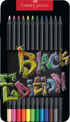Produktbild von Faber-Castell Buntstifte Black Edition 12er Metalletui
