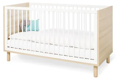 Produktbild von Pinolino Kinderbett 'Flow' 140 x 70 cm Nachbildung: Esche mit Echtholzstruktur und Uni, weiß