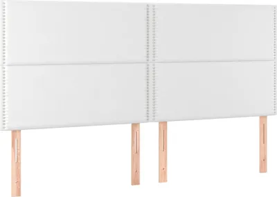 Obrázok produktu pre vidaXL Čelo postele biele 200x5x118/128 cm Imitácia kože