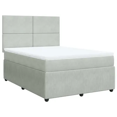 Produktbild von vidaXL Boxspringbett mit Matratze Hellgrau 140x200 cm Samt
