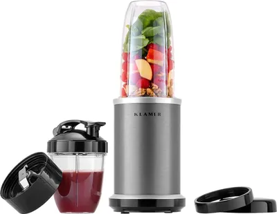 Produktbild von KLAMER Bullet Mixer 1000 Watt, Smoothie Maker, elektrischer Shake Mixer mit 2 Mixbehältern, 2 Klingen-Aufsätze und weiterem Zubehör