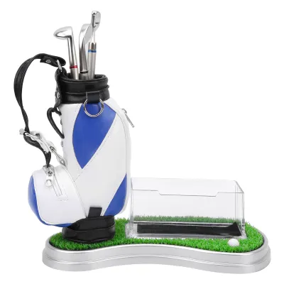 Obrázok produktu pre Golfový darček na stôl, golfový suvenír, sada držiakov na perá, držiak na perá na golfovú tašku, sada držiakov na perá na golf, držiak na perá so základňou na karty