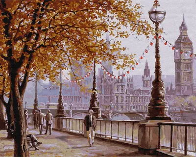 Produktbild von Malen nach Zahlen – London im Herbst 40 x 50 cm – Ideyka