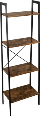 Zdjęcie produktu dla Regał ciemny brąz do salonu rustykalny BEGRYF 56x34x137