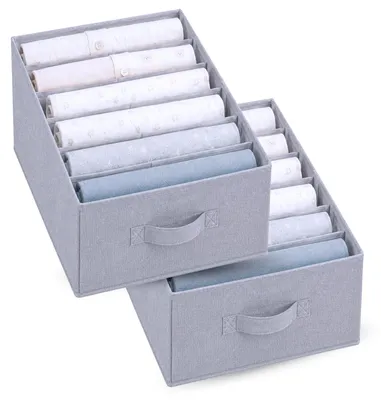 Schubladen-Organizer 2er-Set, 42x30x17 cm, faltbar, 5 Trennwände