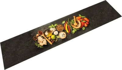 Produktbild von Küchenteppich Waschbar Gewürze 60x300 cm Samt