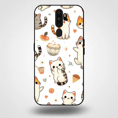 Produktbild von Smartphonica Handytasche für OPPO A9 2020 mit Katzendruck - TPU Rückseite Abdeckung Fall Katzen Design