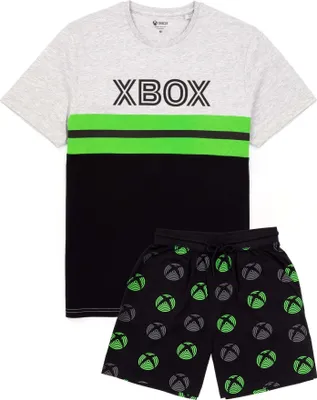 Image de Xbox - T-shirt et short "Gamer" pour homme NS6666 (L) (Noir/Gris/Vert)