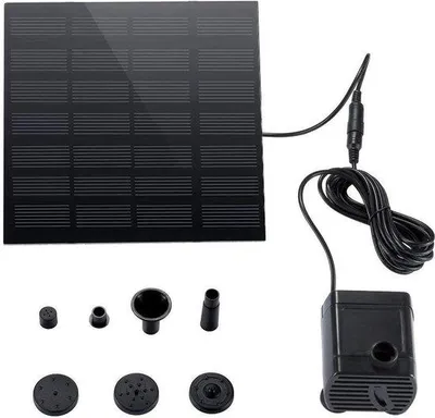 Produktbild von Famanu Solarbrunnen - 180L/H Tauchpumpe für Teich - energieeffiziente Wasserpumpe mit Sprühköpfen
