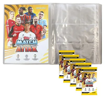 Produktbild von Match Attax Champions League 2024/25 - Trading Cards - 1 Leere Sammelmappe + 5 Booster