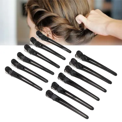 Produktbild von INF 10er-Pack Alligator-Haarspangen mit Krokodilschnalle Schwarz