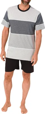 Produktbild von Normann Herren Schlafanzug kurzarm Shorty in edler Streifenoptik - auch in Übergrössen ; grau , 50