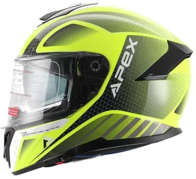 Zdjęcie produktu dla APEX FT300, kask motocyklowy, model New York, kolor czarny/żółty, rozmiar L (59/60)