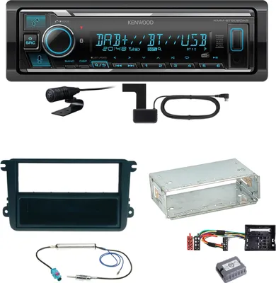 Produktbild von Kenwood KMM-BT508DAB Bluetooth DAB Einbauset für Golf 5 6 Passat 3C CC B7 Touran